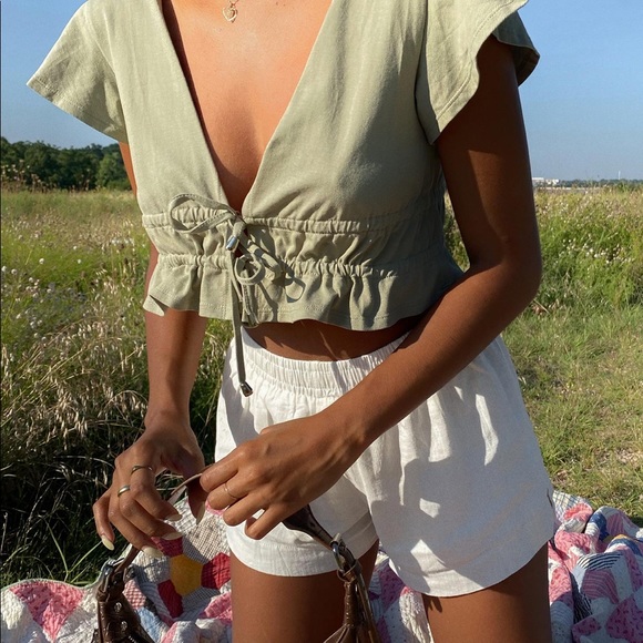 Tops - Khaki Crop Top